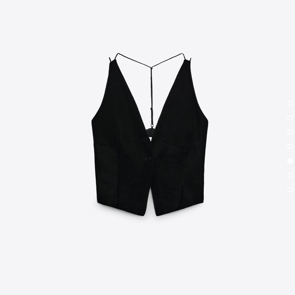 Zara black velvet cutout vest